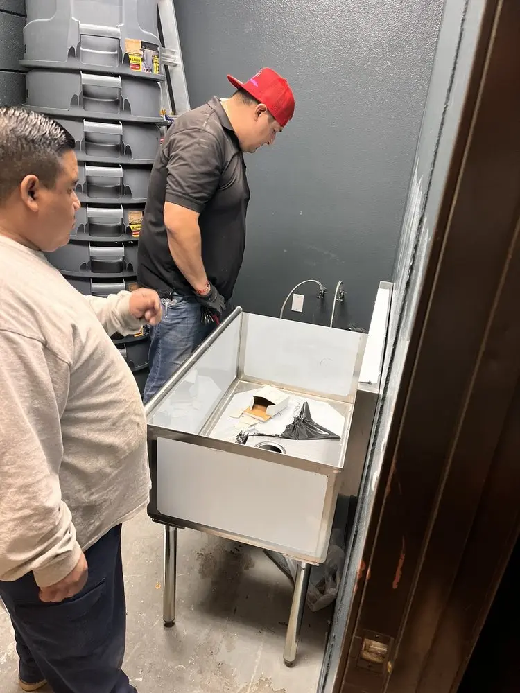 Commercial plumbing and sink installation in Graham